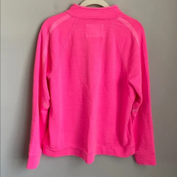 Lilly Pulitzer Pink Ashlee 1/2 Zip Cotton Sweatshirt Size Medium - Picture 3 of 11